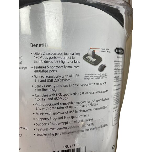 Belkin Hi-Speed USB 2.0 7 port HUB unused in box SKU 9330 - Picture 10 of 12